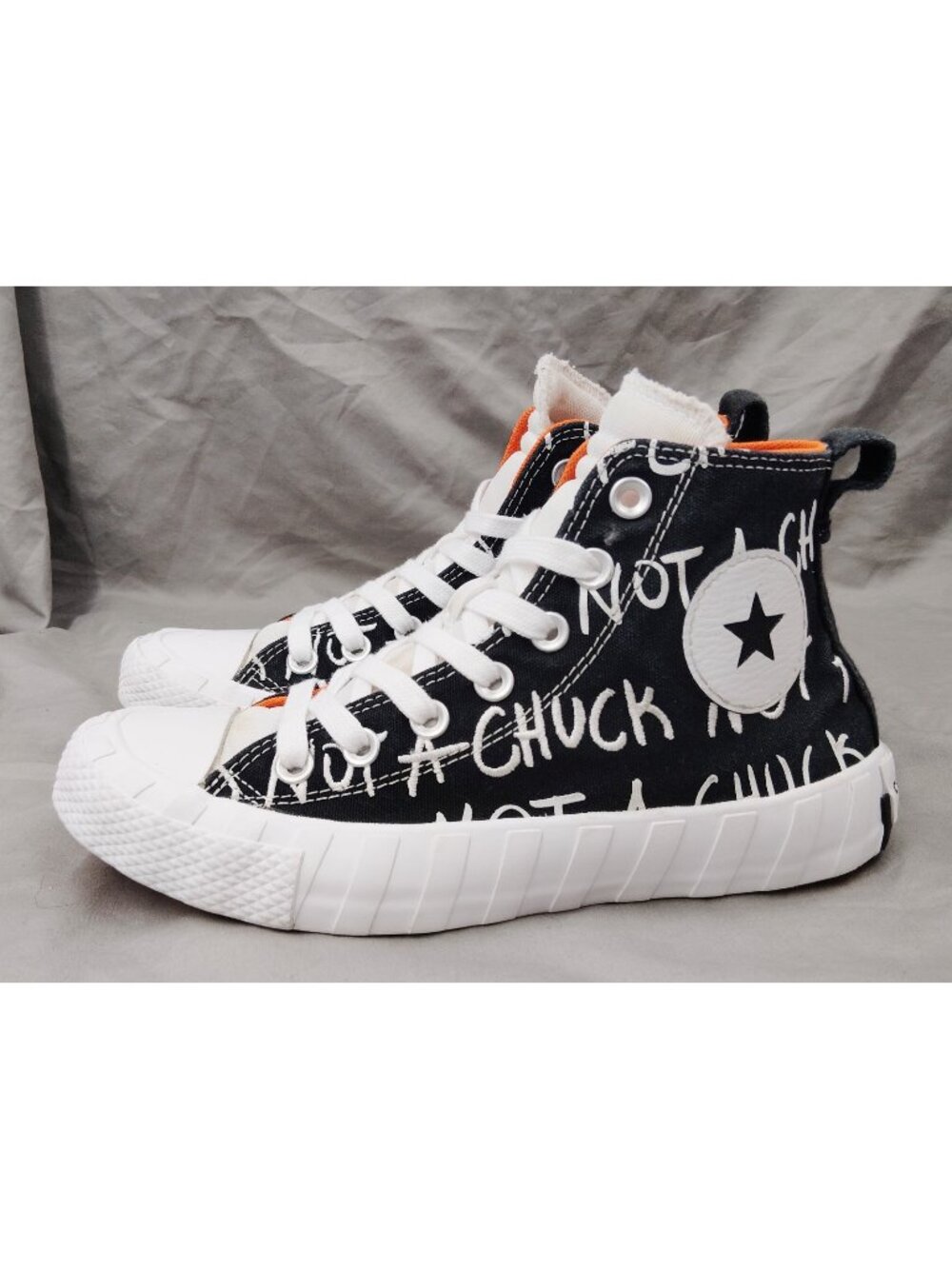 Converse UNT1TL3D Not A Chuck 266514C Black Orange High Top Youth Size 5